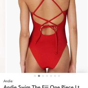 Andie Swim The Fiji One Piece Lt Swimsuit Cherry Red size Medium long torso NWOT